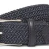 ERMENEGILDO ZEGNA Men's Weave Belt Gray