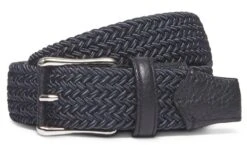 ERMENEGILDO ZEGNA Men's Weave Belt Gray