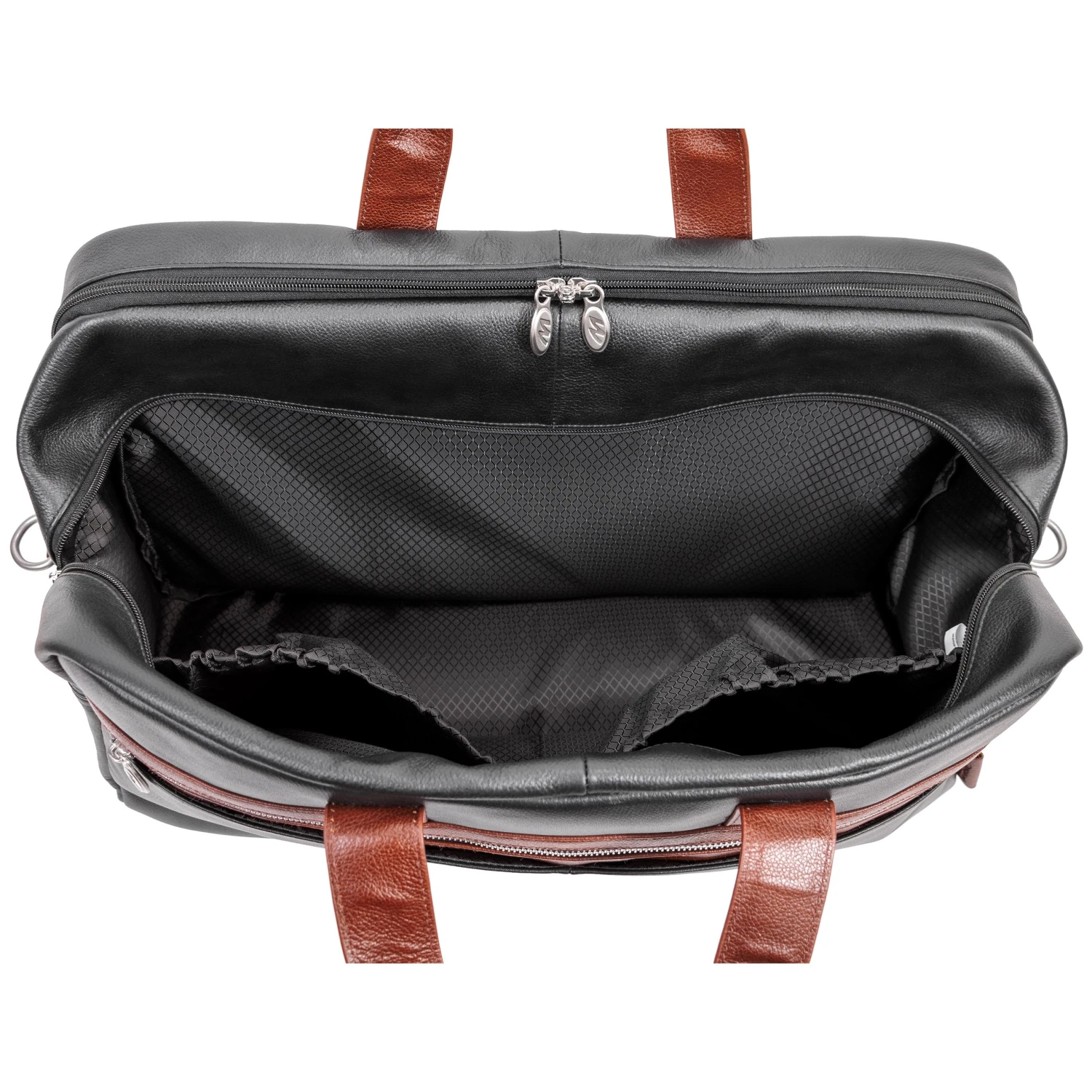 Wellington 21" Leather Two-Tone Dual-Compartment Laptop & Tablet Carry-All Duffel 12 Wellington 21" Leather Two-Tone Dual-Compartment Laptop & Tablet Carry-All Duffel - Image 12
