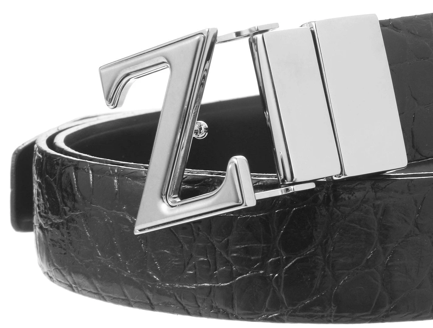 ERMENEGILDO ZEGNA Z-By Men's Reversible Crocidile And Cowhide Leather Belt 3 ERMENEGILDO ZEGNA Z-By Men's Reversible Crocidile And Cowhide Leather Belt - Image 3