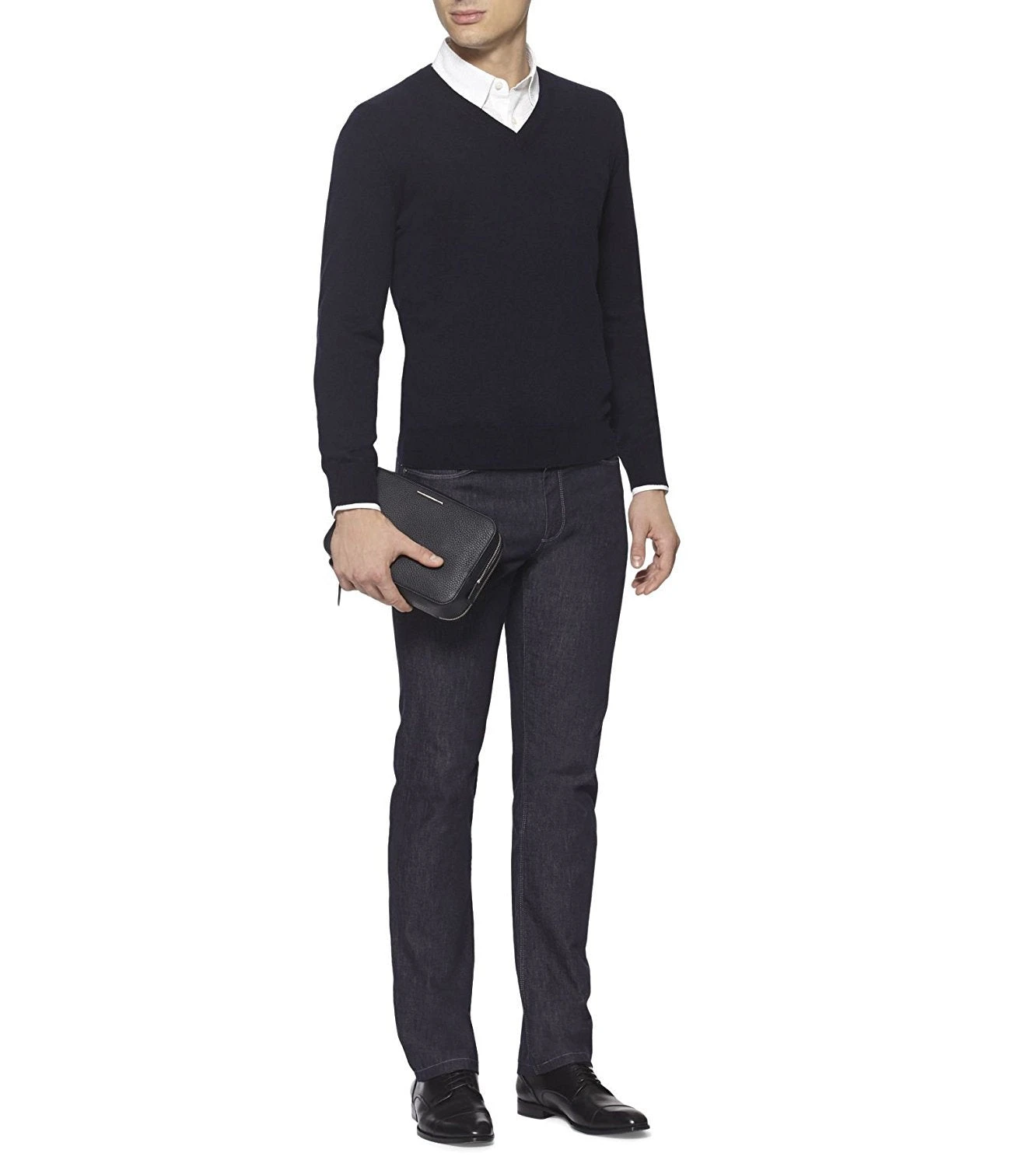 ERMENEGILDO ZEGNA Men's Grained Leather Clutch 3 ERMENEGILDO ZEGNA Men's Grained Leather Clutch - Image 3