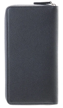 ERMENEGILDO ZEGNA Printed Calfskin Leather Zip Around Wallet