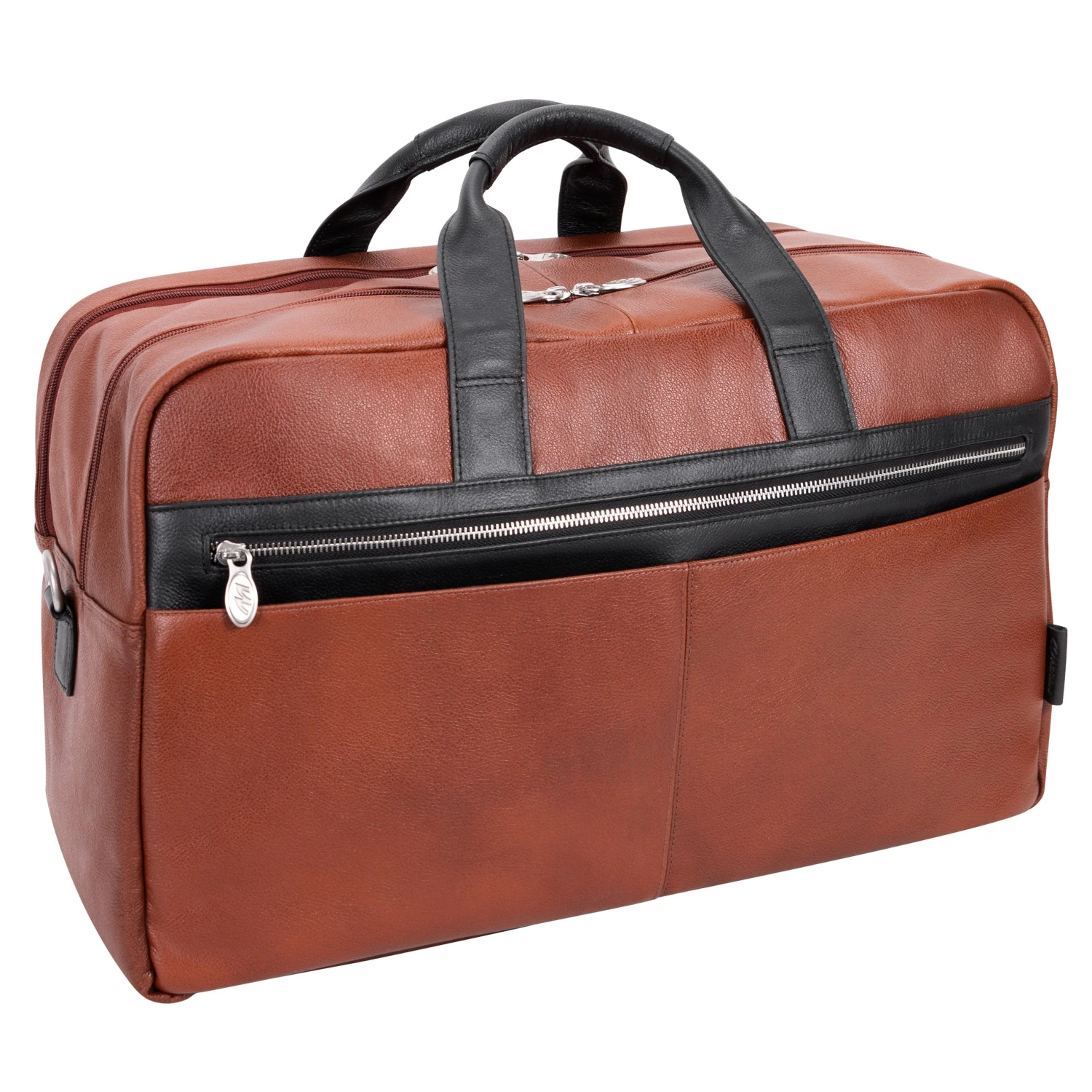 Wellington 21" Leather Two-Tone Dual-Compartment Laptop & Tablet Carry-All Duffel 5 Wellington 21" Leather Two-Tone Dual-Compartment Laptop & Tablet Carry-All Duffel - Image 5