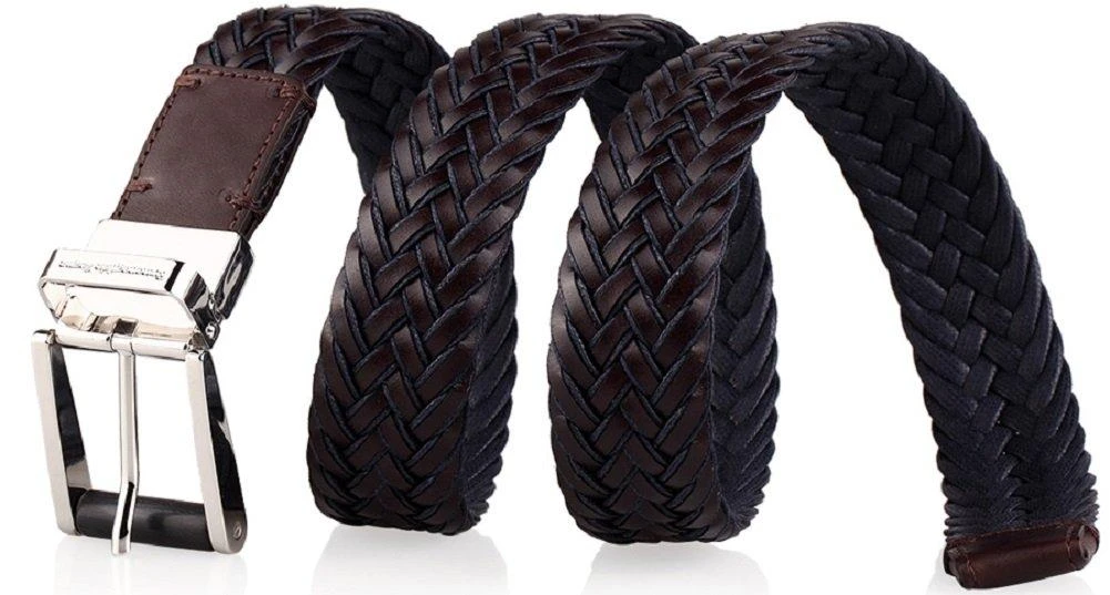 ERMENEGILDO ZEGNA Men's Braided Leather And Cotton Weave Belt 12 ERMENEGILDO ZEGNA Men's Braided Leather And Cotton Weave Belt - Image 12