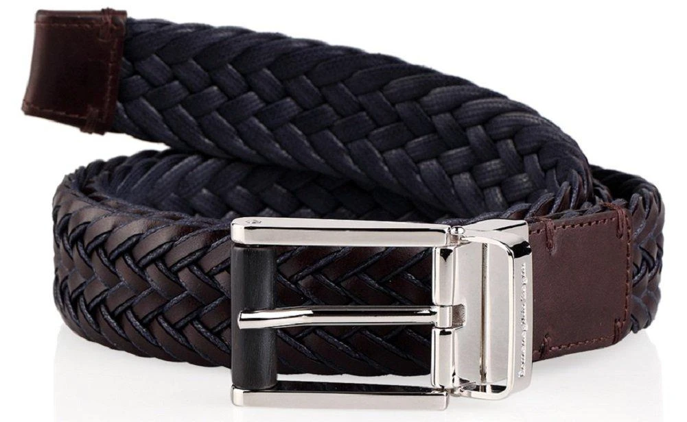 ERMENEGILDO ZEGNA Men's Braided Leather And Cotton Weave Belt 9 ERMENEGILDO ZEGNA Men's Braided Leather And Cotton Weave Belt - Image 9