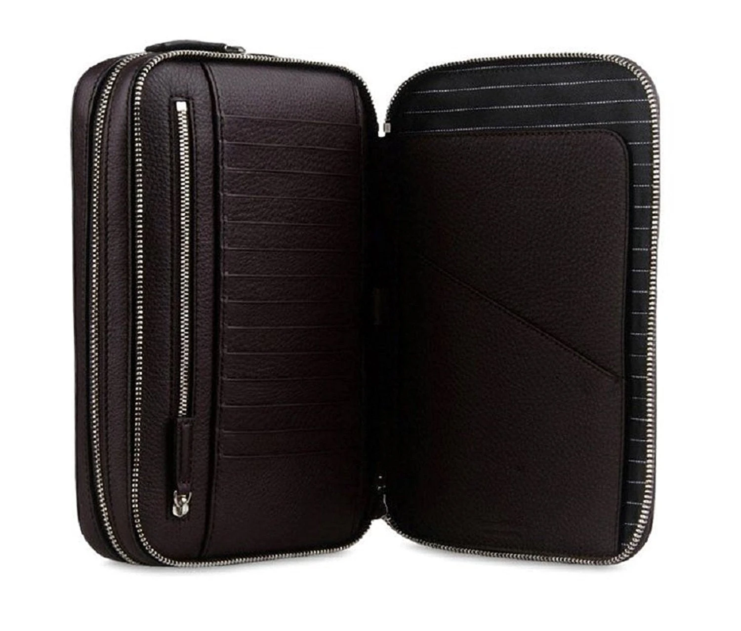 ERMENEGILDO ZEGNA Men's Grained Leather Clutch 2 ERMENEGILDO ZEGNA Men's Grained Leather Clutch - Image 2