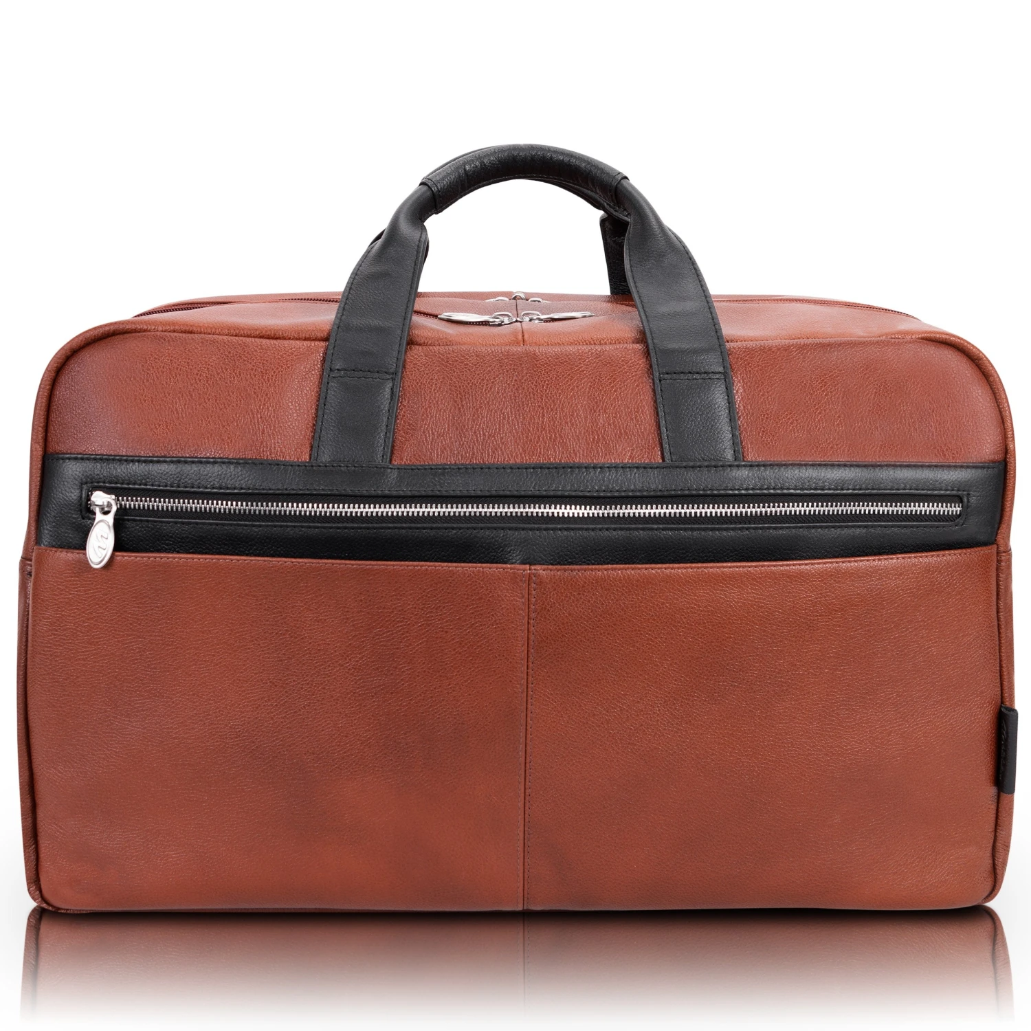 Wellington 21" Leather Two-Tone Dual-Compartment Laptop & Tablet Carry-All Duffel 1 Wellington 21" Leather Two-Tone Dual-Compartment Laptop & Tablet Carry-All Duffel
