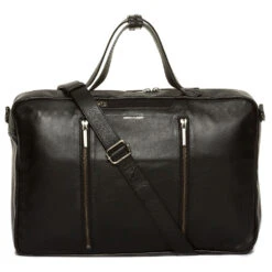 Leather 3-Way Carryall, Black (Black)