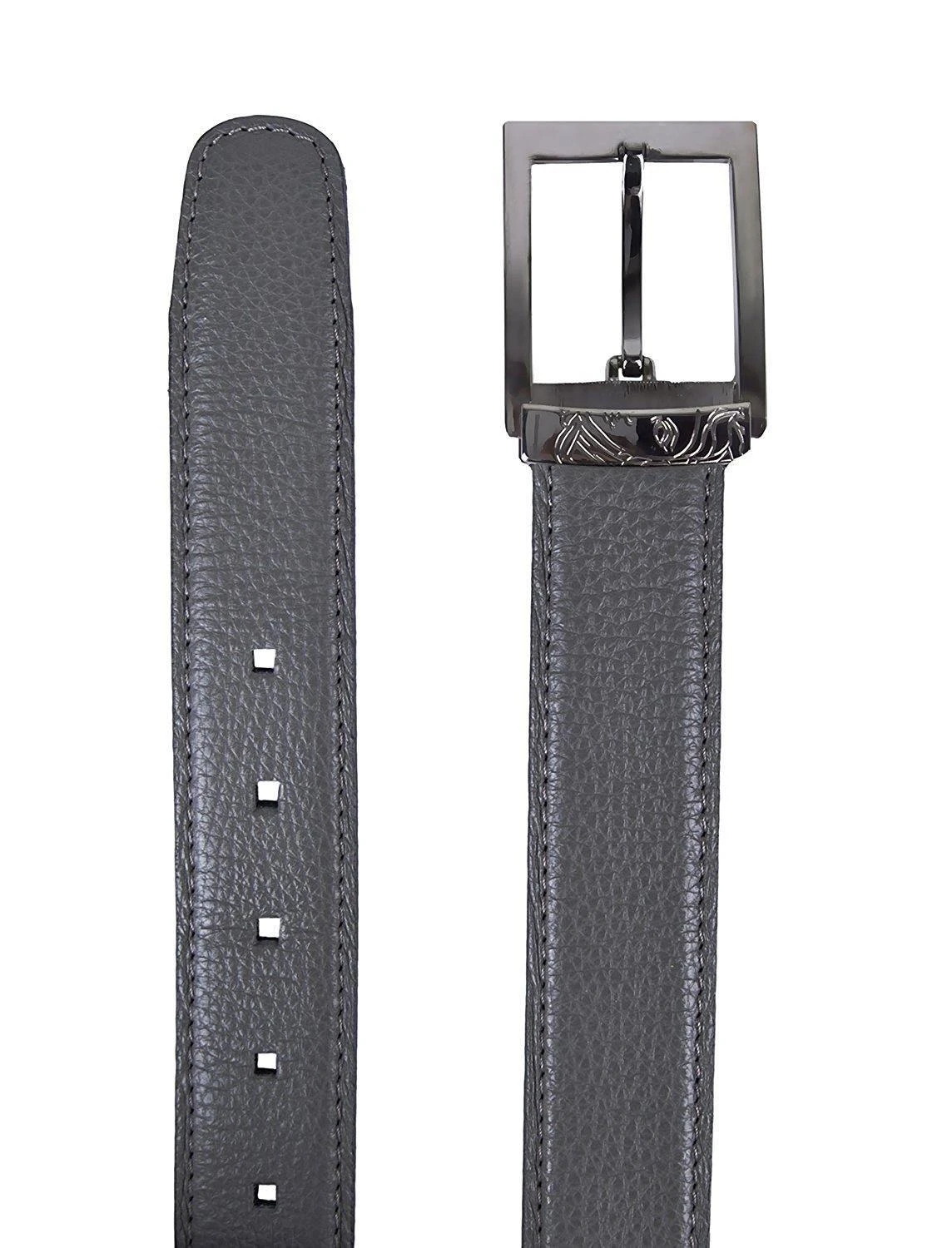 Versace Collection Men's Grained Leather Medusa Logo Buckle Belt 2 Versace Collection Men's Grained Leather Medusa Logo Buckle Belt - Image 2