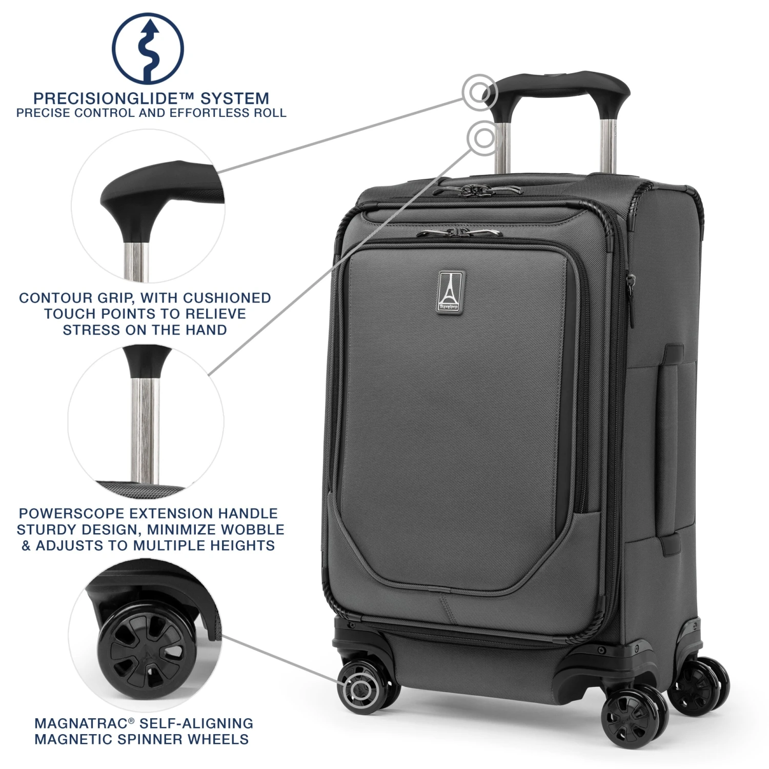 Travelpro Crew Classic 2-Piece Set - Carry On 21-Inch & Checked-Medium Spinner 4 Travelpro Crew Classic 2-Piece Set - Carry On 21-Inch & Checked-Medium Spinner - Image 4