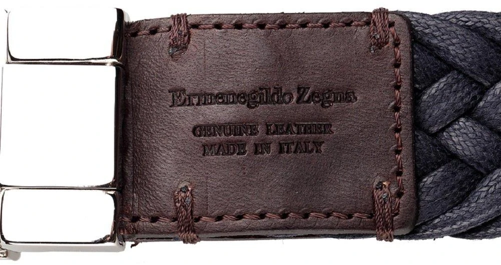 ERMENEGILDO ZEGNA Men's Braided Leather And Cotton Weave Belt 7 ERMENEGILDO ZEGNA Men's Braided Leather And Cotton Weave Belt - Image 7