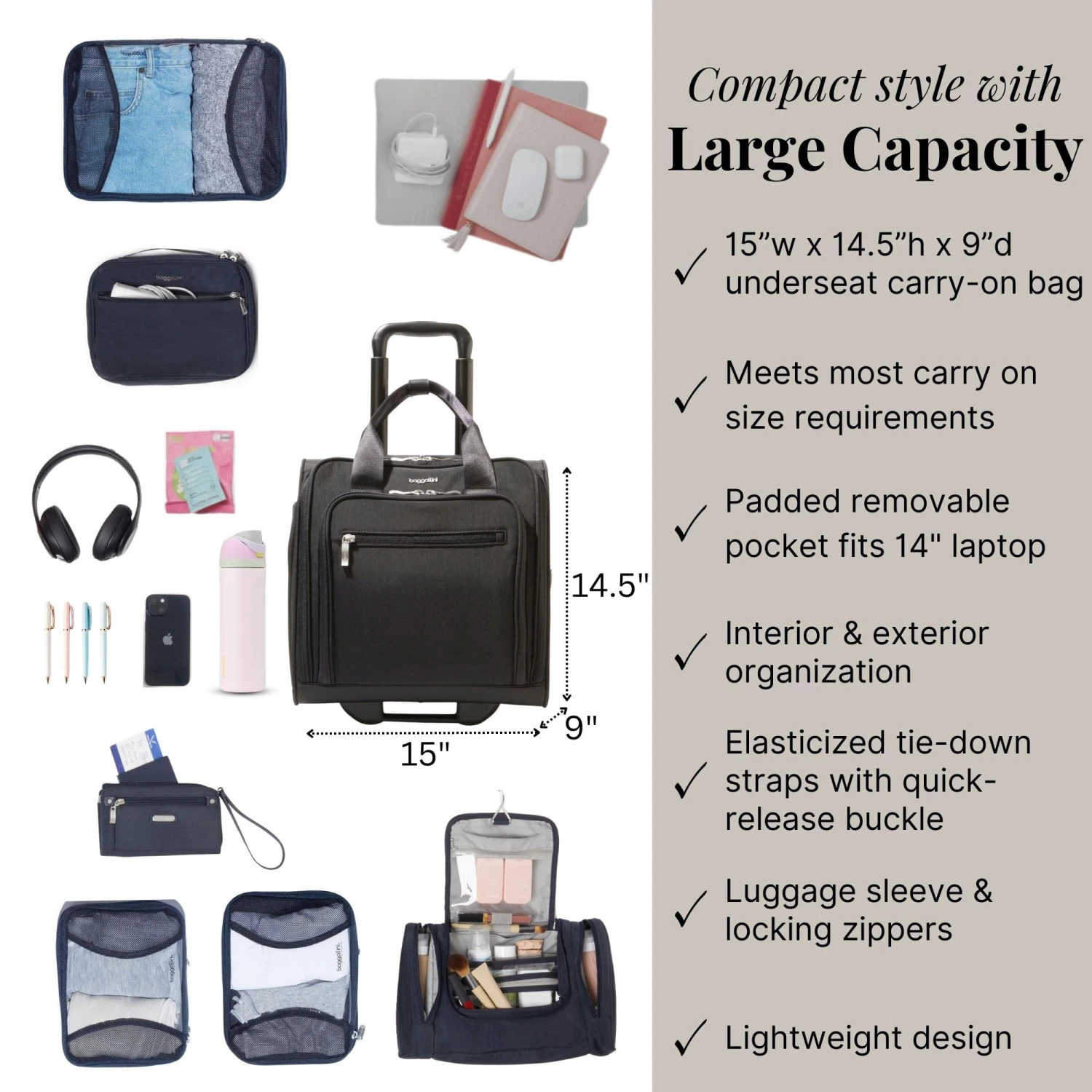 Baggallini 2 Wheel Underseater 4 Baggallini 2 Wheel Underseater - Image 4