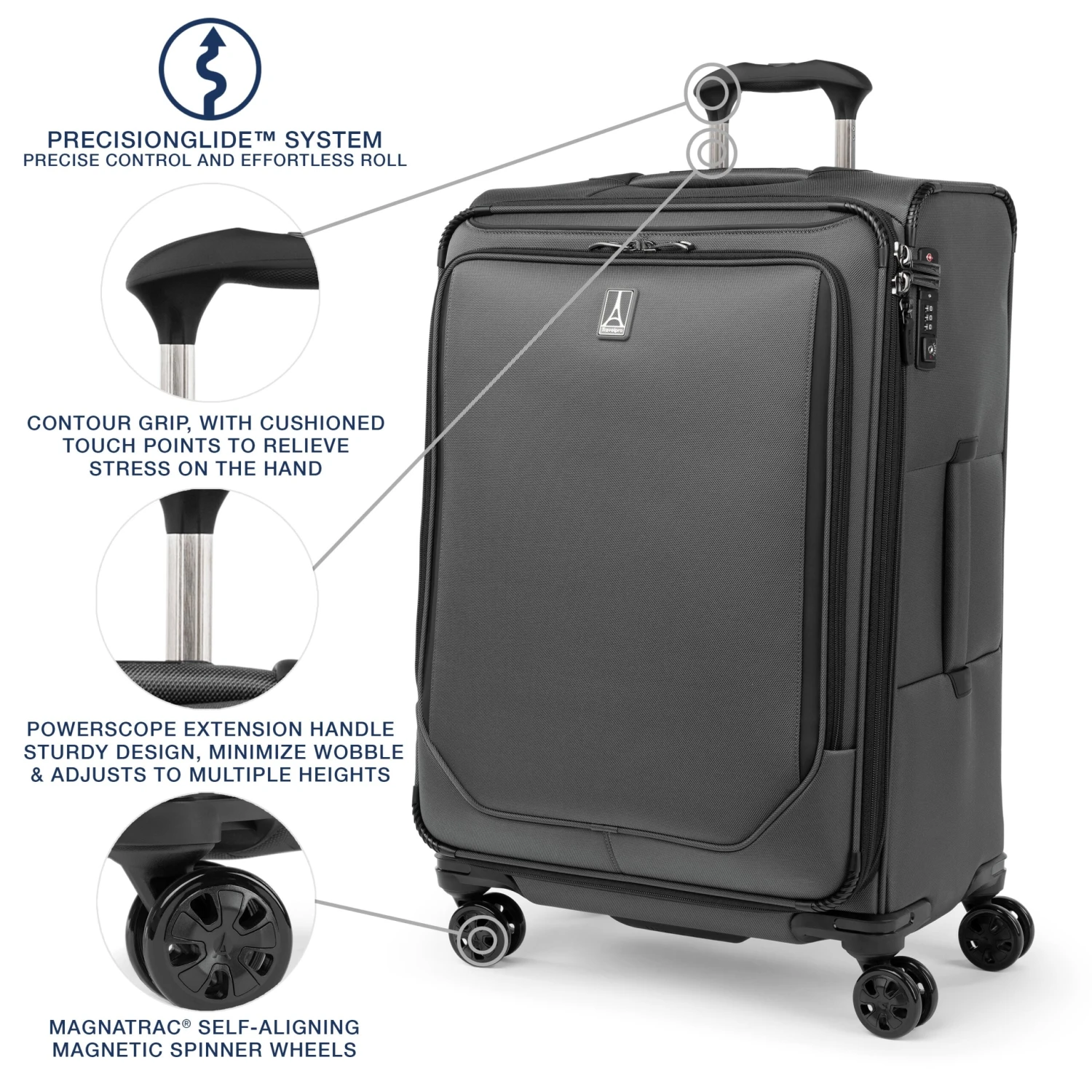 Travelpro Crew Classic 2-Piece Set - Carry On 21-Inch & Checked-Medium Spinner 6 Travelpro Crew Classic 2-Piece Set - Carry On 21-Inch & Checked-Medium Spinner - Image 6