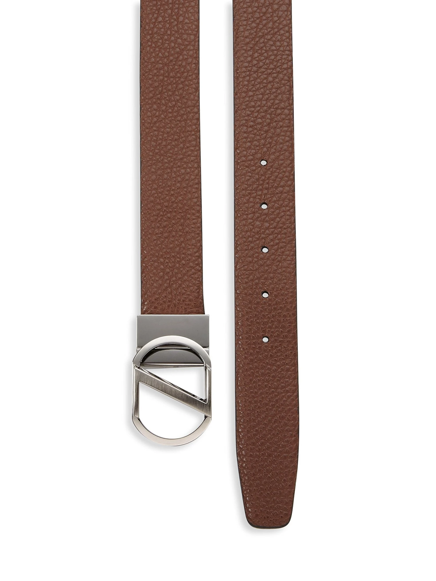 ERMENEGILDO ZEGNA Z Men's Pebbled Leather Reversible Belt 8 ERMENEGILDO ZEGNA Z Men's Pebbled Leather Reversible Belt - Image 8