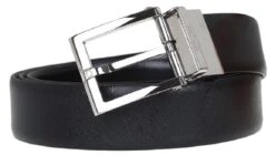 ERMENEGILDO ZEGNA Z Zenga By Men's Grained Leather Reversible Belt