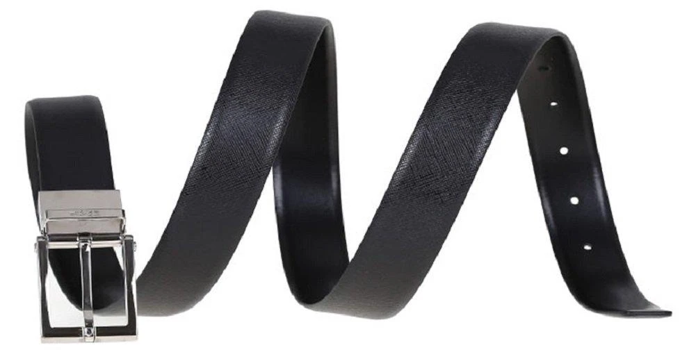 ERMENEGILDO ZEGNA Z Zenga By Men's Grained Leather Reversible Belt 4 ERMENEGILDO ZEGNA Z Zenga By Men's Grained Leather Reversible Belt - Image 4