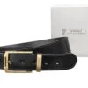 Versace Collection Men's Gold Buckle Leather Belt
