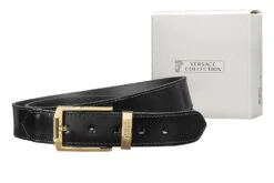 Versace Collection Men's Gold Buckle Leather Belt