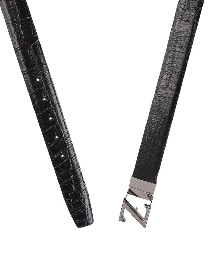 ERMENEGILDO ZEGNA Z-By Men's Reversible Crocidile And Cowhide Leather Belt 2 ERMENEGILDO ZEGNA Z-By Men's Reversible Crocidile And Cowhide Leather Belt - Image 2